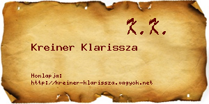 Kreiner Klarissza névjegykártya